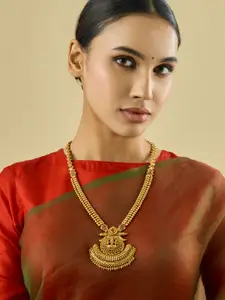 Kushal's Fashion Jewellery Copper Gold-Plated Antique Necklace