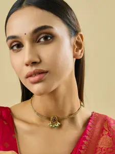 Kushal's Fashion Jewellery Copper Gold-Plated Antique Necklace