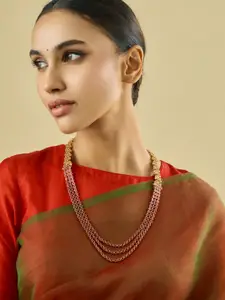 Kushal's Fashion Jewellery Copper Gold-Plated Antique Necklace