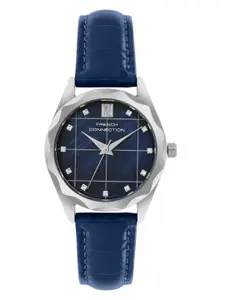 French Connection Women Dial & Leather Textured Straps Analogue Watch FCB11UL