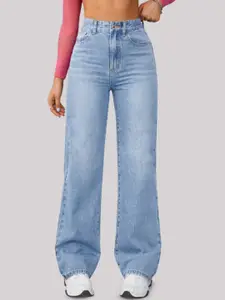 Metronaut Women Comfort Wide Leg Heavy Fade Stretchable Jeans