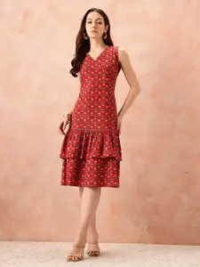 all about you Floral Print Ruffled Drop-Waist Dress