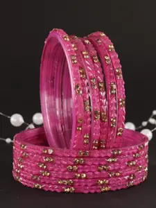 LAVAZZA Set Of 12 Crystal-Studded Glass Bangles