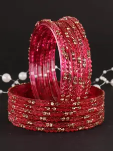 LAVAZZA Set Of 12 Crystal Studded Glass Bangles