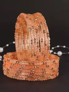 LAVAZZA Set Of 12 Crystal-Studded Glass Bangles