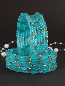 LAVAZZA Set Of 12 Crystal-Studded Glass Bangles