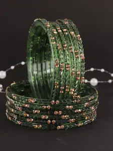LAVAZZA Set Of 12 Crystal-Studded Glass Bangles