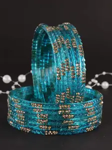 LAVAZZA Set Of 12 American Diamond Studded Glass Bangles