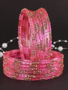 LAVAZZA Set Of 12 Crystals Studded Glass Bangles