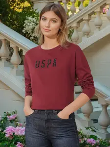 U.S. Polo Assn. Women Women Brand Logo Pure Cotton Boxy T-shirt