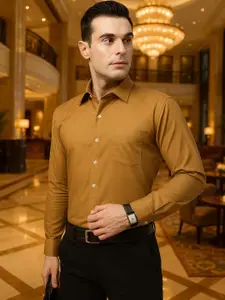 Hancock Men Slim Fit Stretchable Formal Shirt