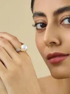 Kushal's Fashion Jewellery Embellished Bridal Gold-Plated Zircon Studded Party Pendant Set