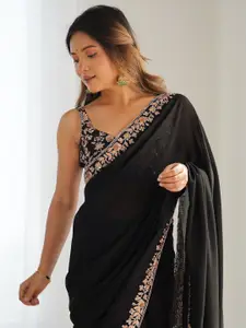 Saree mall Embellished Sequinned Silk Blend Sarees