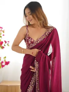 Saree mall Embellished Sequinned Silk Blend Sarees