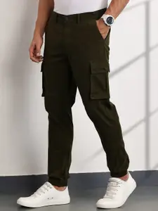 Thomas Scott Men Smart Slim Fit Easy Wash Cargos Trousers
