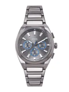 Fossil Men Everett Patterned Dial Chronograph Analogue Watch FS6107I