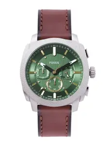 Fossil Men Machine Leather Straps Analogue Chronograph Watch FS6100I