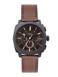Fossil Men Machine Leather Chronograph Analogue Watch FS6101I