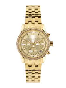 Michael Kors Women Ritz Embellished Dial Chronograph Analogue Watch - MK7530