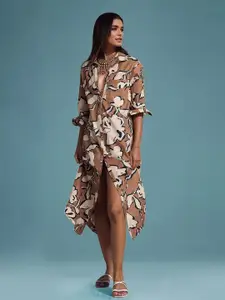 DressBerry Women Floral Print Below-Knee Dress