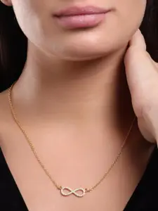 Soraya Luxe 925 Sterling Silver Moissanite Diamond Gold Plated Infinity Pendant Necklace