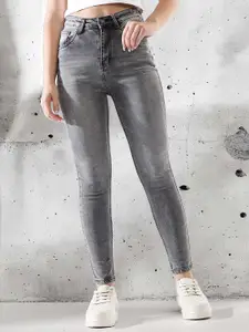 High Star Women Comfort Skinny Fit High-Rise Heavy Fade Stretchable Jeans