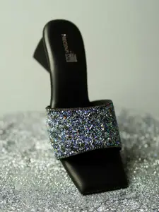 PreciousME Embellished Block Heel Sandals