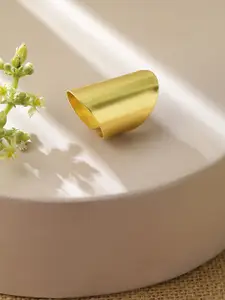 Niska Gold-Plated Sleek Open Cuff Finger Ring