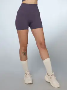 CULT Women Purple Momentum Seamless Shorts