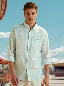 Louis Philippe Sport Men Slim Fit Tartan Checks Opaque Checked Casual Shirt