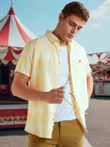 Louis Philippe Sport Men Slim Fit Tartan Checks Opaque Checked Casual Shirt