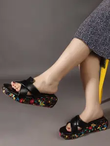 Lavie Colourblocked PU Platform Sandals