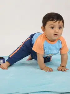 BONTOTS Infant Boys Tractor Racer Printed Cotton Soft & Stretchy Joggers