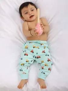 BONTOTS Infant Boys Little Tractor Adventures Printed Cotton Soft & Cozy Joggers