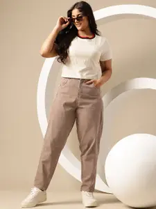 Sztori Women Plus Size Mid-Rise Stretchable Slouchy Fit Jeans