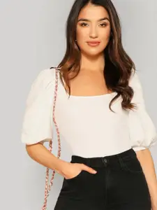 Dream Beauty Fashion Women Square Neck Puff Sleeve Top