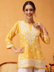 ADA Ethnic Motifs Embroidered Chikankari Kurti