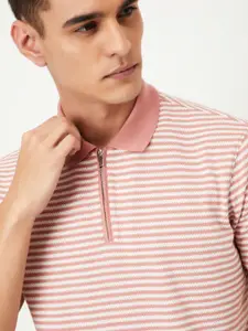 max Men Striped Polo Collar T-shirt