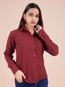 choiceit Women Spread Collar Solid Casual Shirt