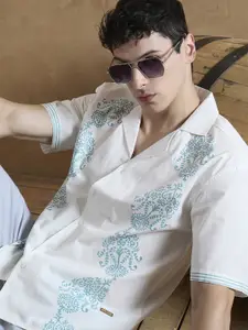 DENNISON Block Printed Oversized Casual Shirt