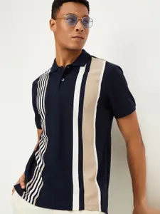 max Men Striped Polo Collar T-shirt