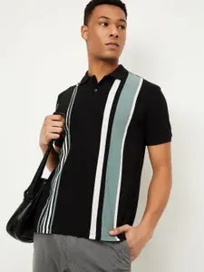 max Men Striped Polo Collar T-shirt