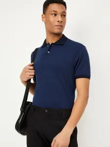 max Men Solid Polo Collar T-shirt