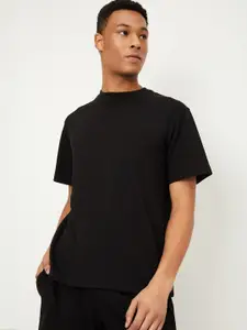 max Men Solid Round Neck Cotton Oversized T-shirt