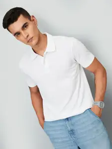 max Men Solid Polo Collar Cotton T-shirt
