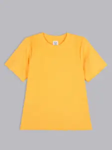 BAESD Girls CT8 Solid Raw Edge Round Neck Cotton T-shirt