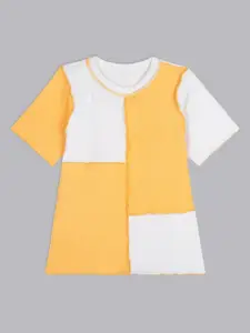 BAESD Girls CT9 Colourblocked Raw Edge Round Neck Cotton T-shirt