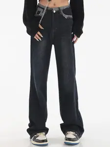 LULU & SKY Women Straight Fit Mid-Rise Light Fade Jeans