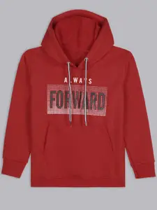 BAESD Girls Typography Printed Hooded Cotton Sweatshirt