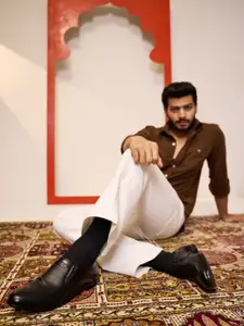 FAUSTO Men Leather Formal Slip-Ons